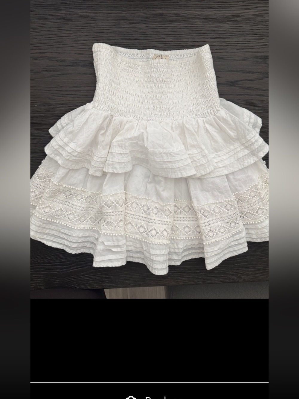 Cleobella White Tiered Lace Skirt